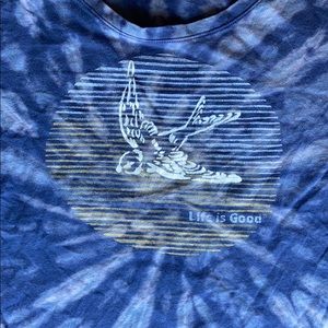 Life is Good Tie-Dye Scoop Neck Tee M